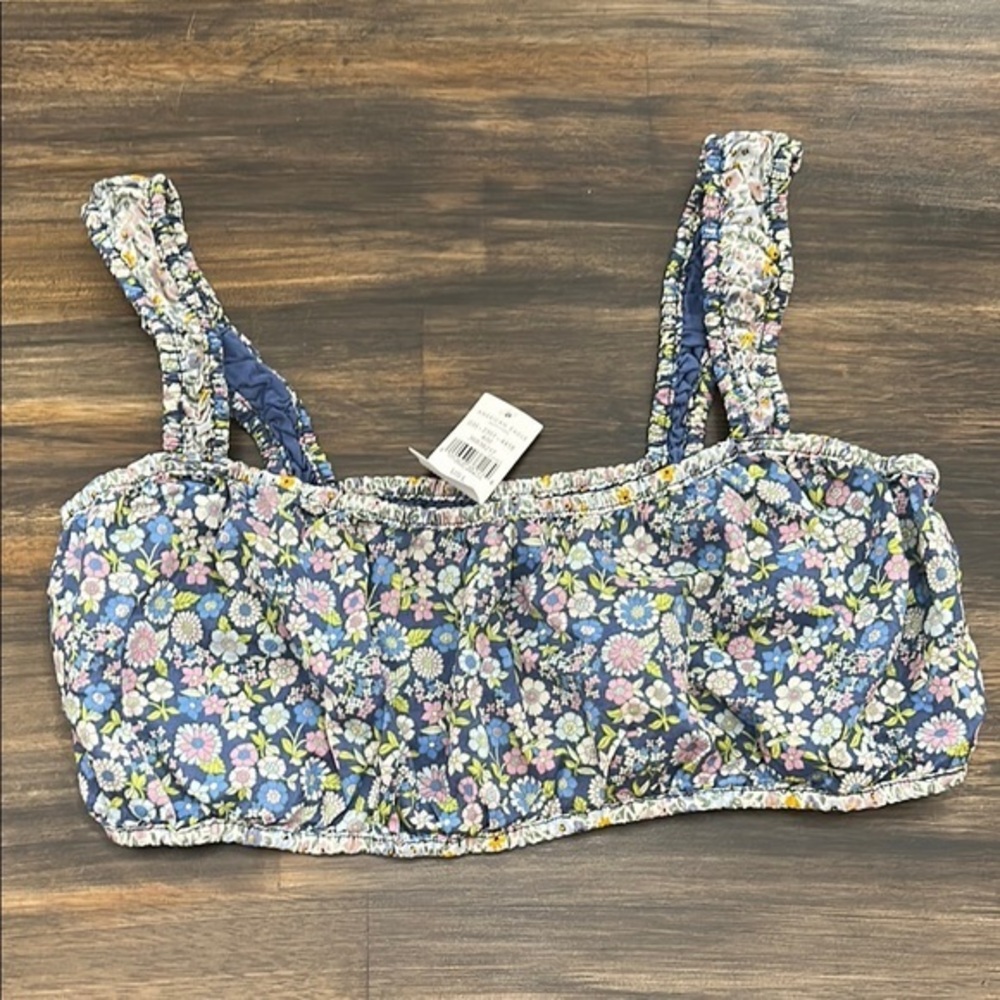 Floral Blue Crop Top